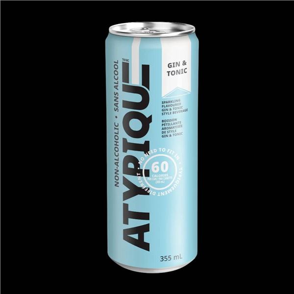 Atypique Non-Alcoholic Gin & Tonic, 12 x 355 mL Cans