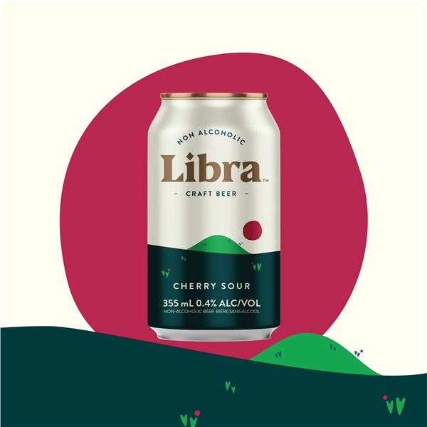 Libra Craft Beer Non-Alcoholic Cherry Sour 355 mL 0.4 Percent Alc/Vol (2 packs of 4 )