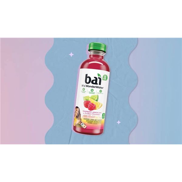 Bai Raspberry Lemon Lime Water Beverage – 12 x 530mL Bottles