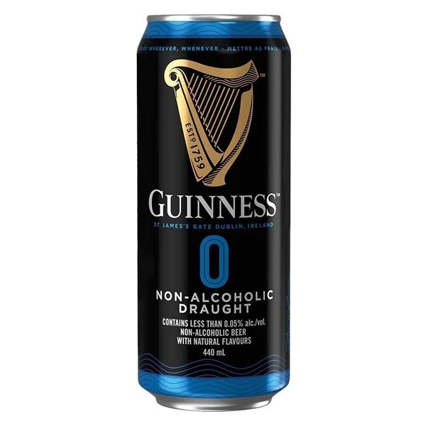 Guinness 0 Non-Alcoholic Draught Beer 4 x 440mL Cans