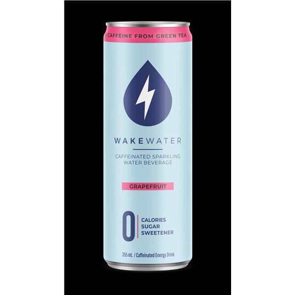 Wakewater Grapefruit Caffeinated Sparkling Water, 12 x 355ml Cans