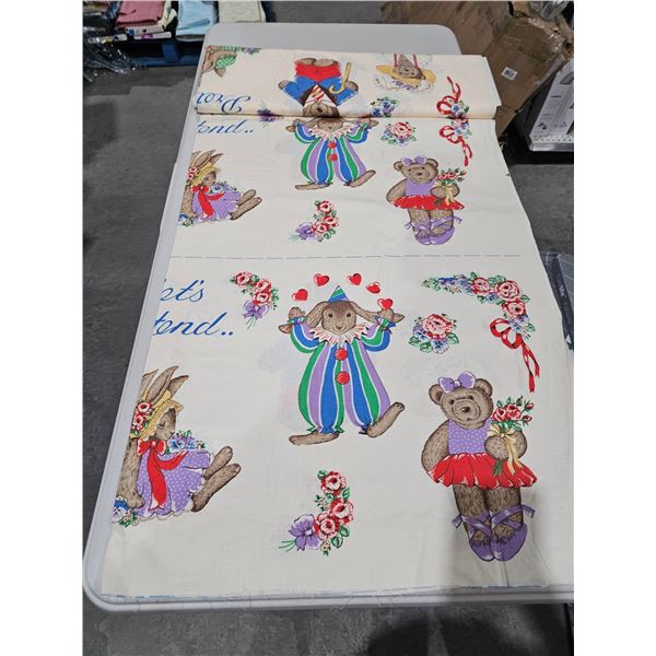 Decorative Fabric with Bear Print Patterns