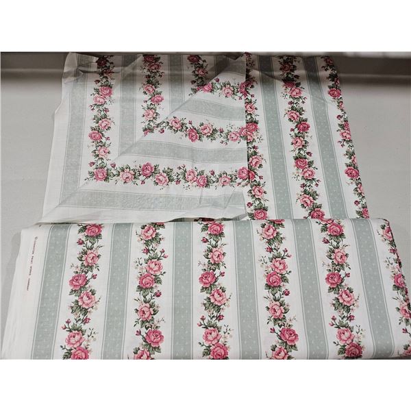 Floral Patterned Fabric Roll with Rose Design