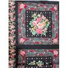Image 2 : Floral Pattern Textile Yardage with Multicolor Design on Black Background