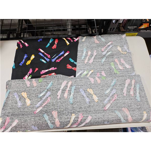 Two Textile Fabrics with Multicolor Thread Spool Patterns