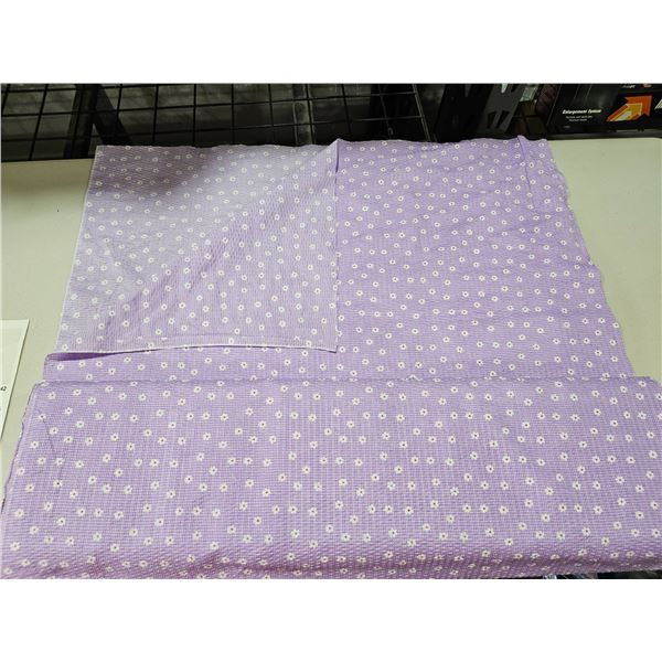 Purple and White Polka Dot Fabric Roll – Approx. Length and Width Indicated