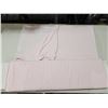 Image 1 : Pink and White Striped Fabric Roll in Folded State
