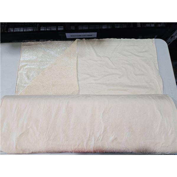 Roll of Cream Velvet Fabric Material for Sewing and Crafting