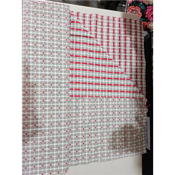 Fabric Roll with Red and Green Pattern