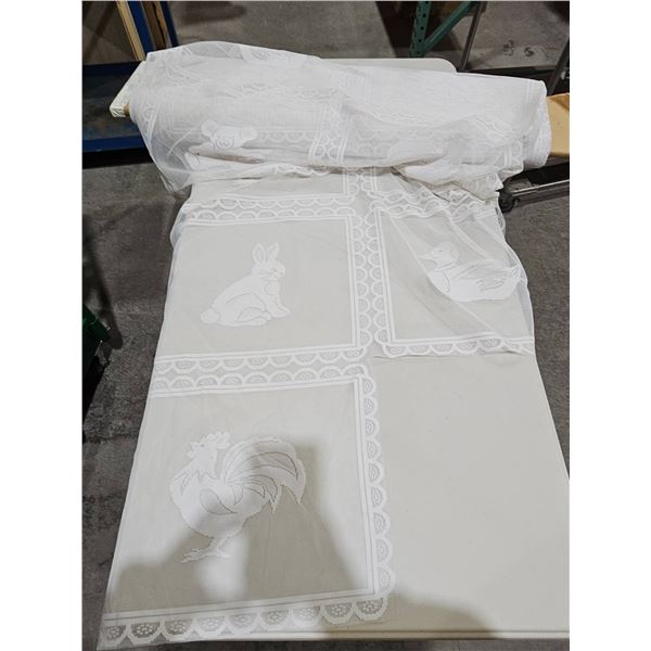 Jaclyn Creation White Sheer Lace Fabric Roll with Animal Patterns