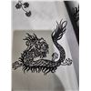 Image 2 : Charcoal Fabric Roll with Dragon Pattern