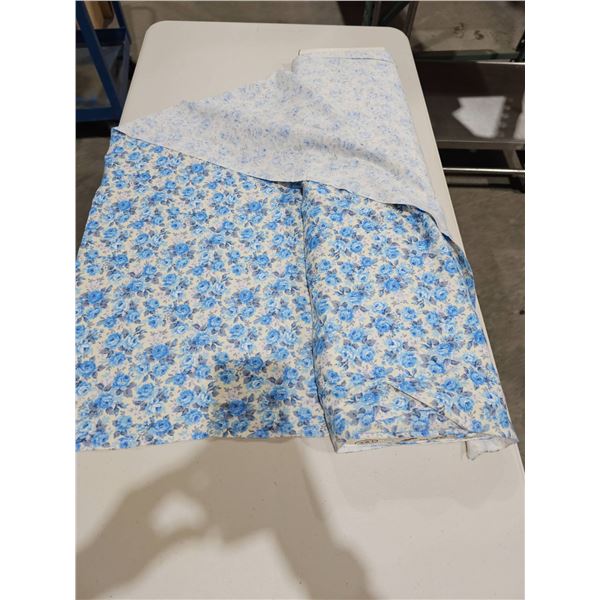 Siltex Bare Knits 100 Percent Cotton Fabric, Blue Floral Pattern