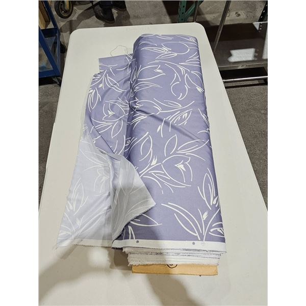 Bolt of 100% Polyester Fabric with Leaf Pattern Design
