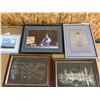 Image 1 : Framed Prints and Artwork Including Portraits and Architectural Sketches