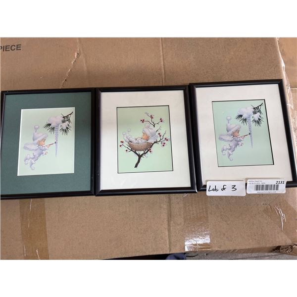 3 Framed Art Pieces Featuring Nature-Themed Designs