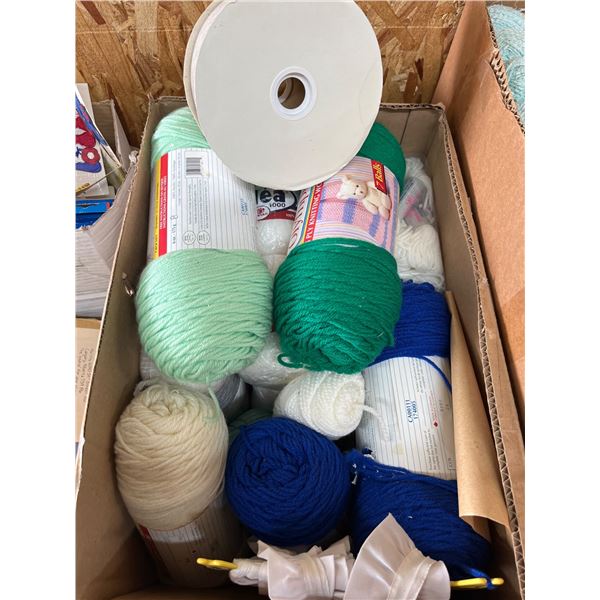 Yarn and Ribbon Lot for Crafting