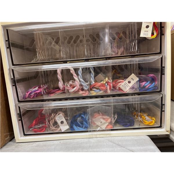 DMC Multi-Drawer Thread Storage Unit with Various Threads