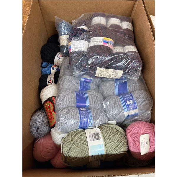 Yarn Lot with Various Colors and Brands