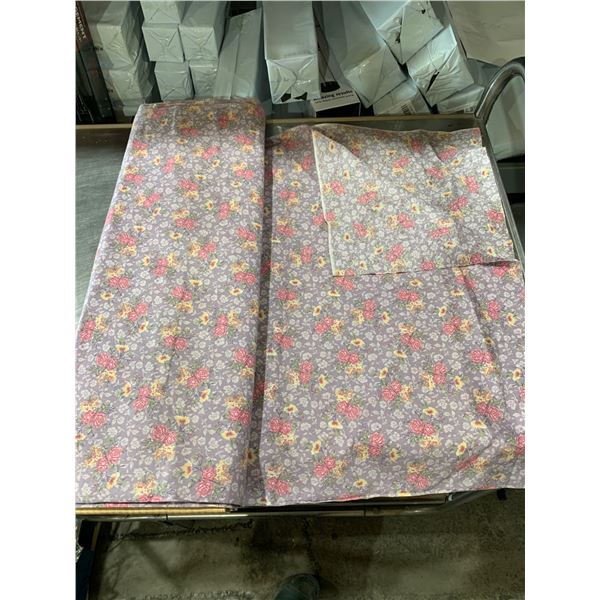 Floral Purple Fabric Roll with Printed Pattern