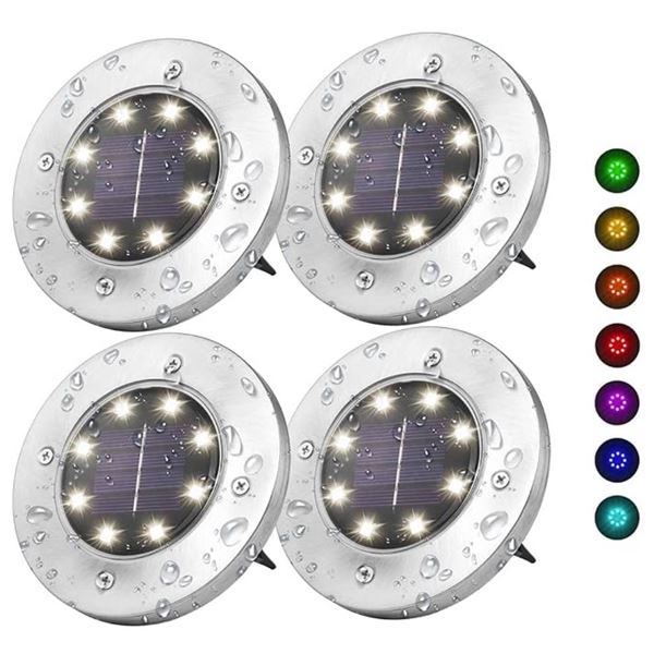 SL-600 Solar LED Garden Lights 8-Pack with Multi-Color Options