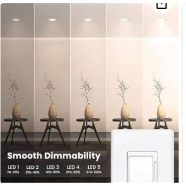 Lot of 2 Feit Electric Smart Dimmer Switches, 3-Pack, WiFi-Enabled, Compatible with Alexa & Google H