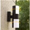 Image 1 : LUTEC Outdoor LED Cylinder Sconce with Two-Way Lighting, 3000K, 11W