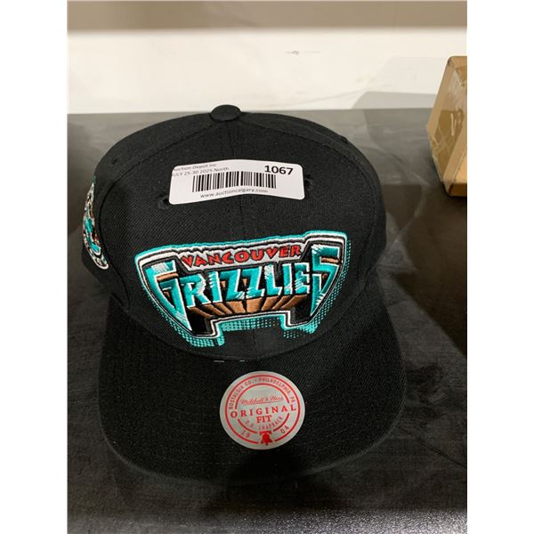 Black Vancouver Grizzles Hat by Mitchell & Ness with Snapback Closure