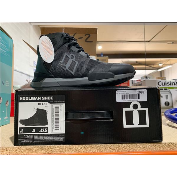 Hooligan Motorcycle Riding Shoe in Black, Size US 9