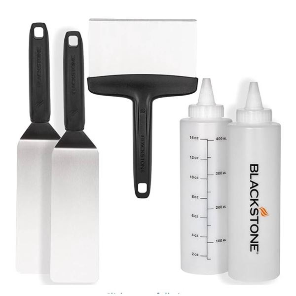 Blackstone Professional Grade Accessory Tool Kit (5 Pieces) 16 oz Bottle, Two Spatulas, Chopper/Scra