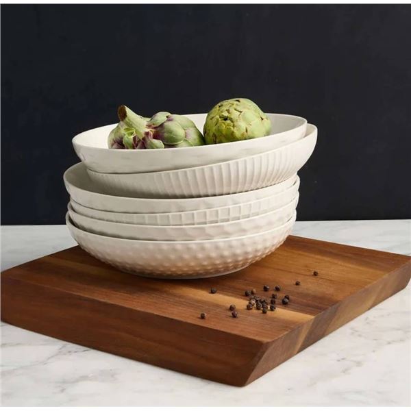 Trudeau Set of 6 Porcelain Dinner Bowls,