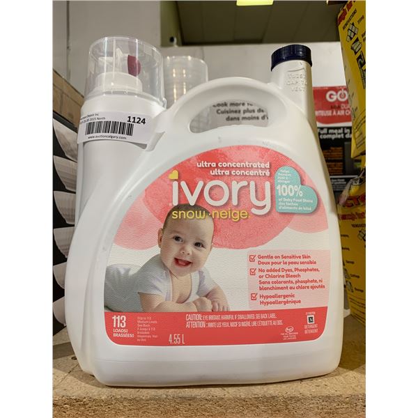 Ivory Ultra Concentrated Laundry Detergent, Snow, 4.55 L