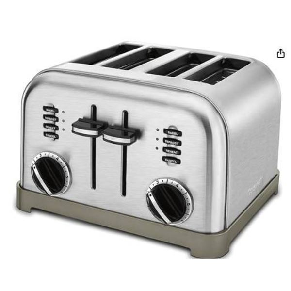 Cuisinart Brushed Stainless Steel Metal Classic 4-Slice Toaster, Model CPT-180C
