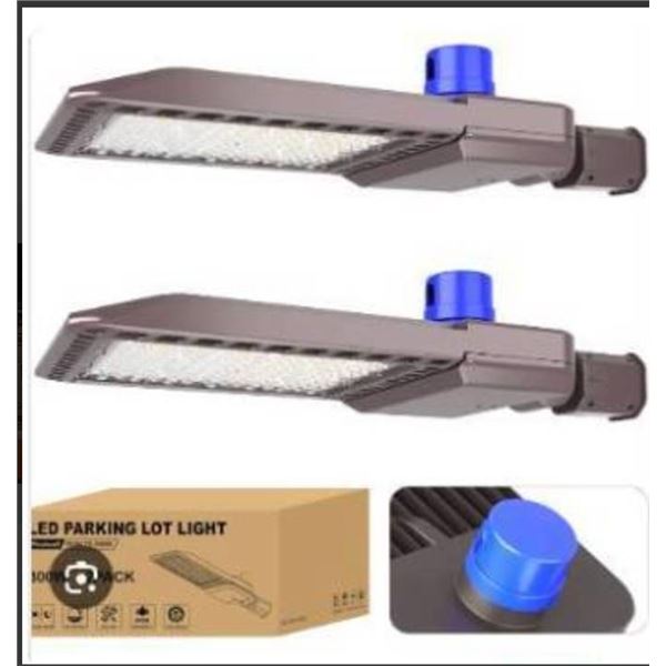 LED Parking Lot Light 300W 2-Pack with Photocell, Dusk to Dawn