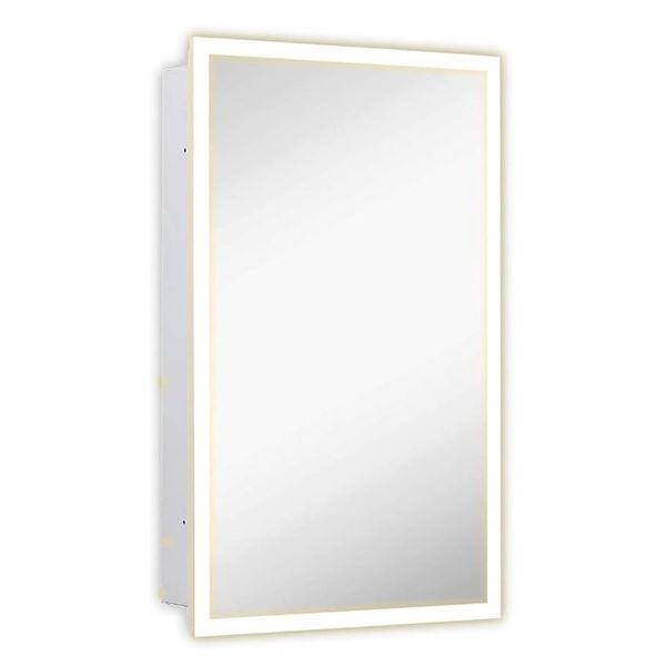 Hamilton Hills 16×26 inch White Lighting Medicine Cabinet with Mirror | Backlit Medicine Cabinet Org