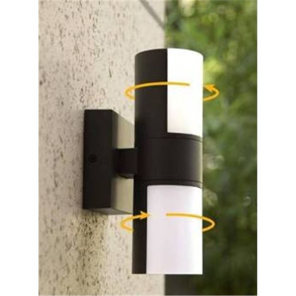 Lot of 2 Dual-Tube Black and White LED Light Fixture with Mount