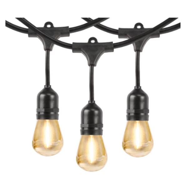 48′ Black Commercial Medium String Light