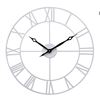 Image 1 : Large Wall Clock, 24″ Round Oversized Ancient Roman Numeral Style Home Décor Analog Metal C