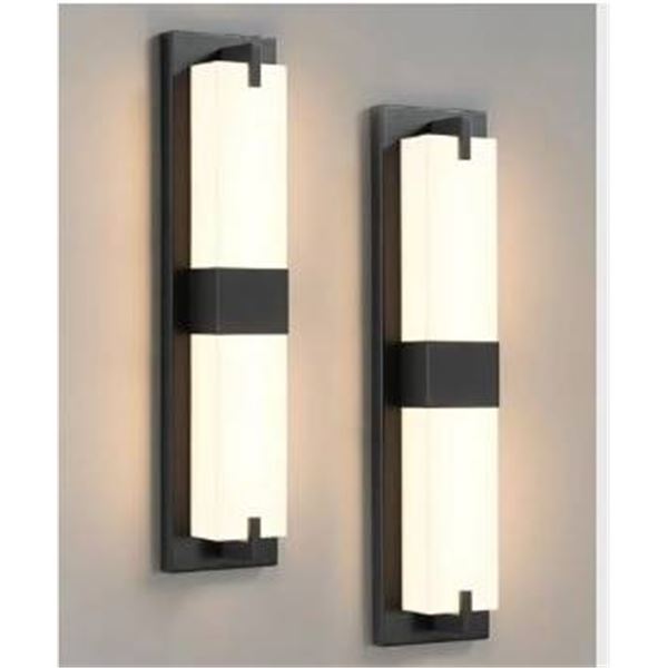 Lot of 2 WOSHITU Black Wall Sconce Light – Modern Dimmable Wall Sconces Set of Two