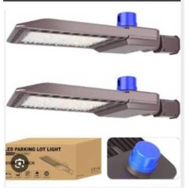 LED Parking Lot Light, 300W, 2-Pack, Dusk to Dawn with IP65 Rating