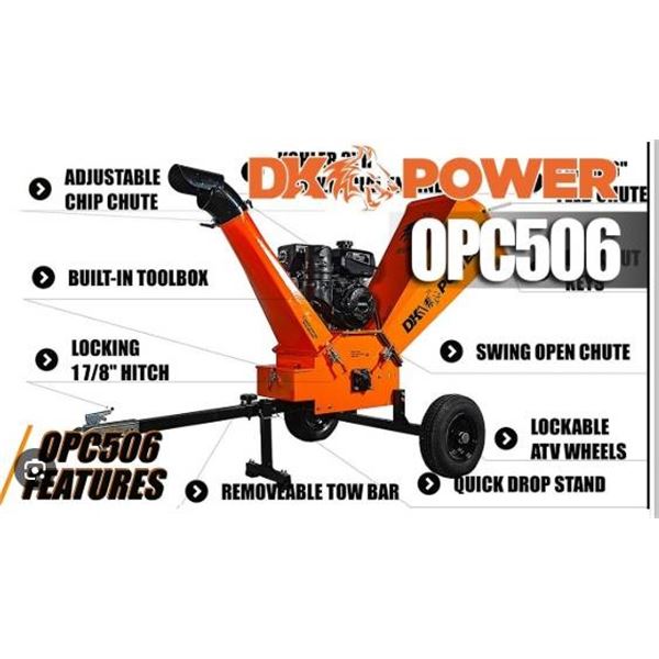 DK2 by Marlon OPC506 6-Inch Towable Chipper Shredder | 14HP Kohler Engine with Cyclonic Drum