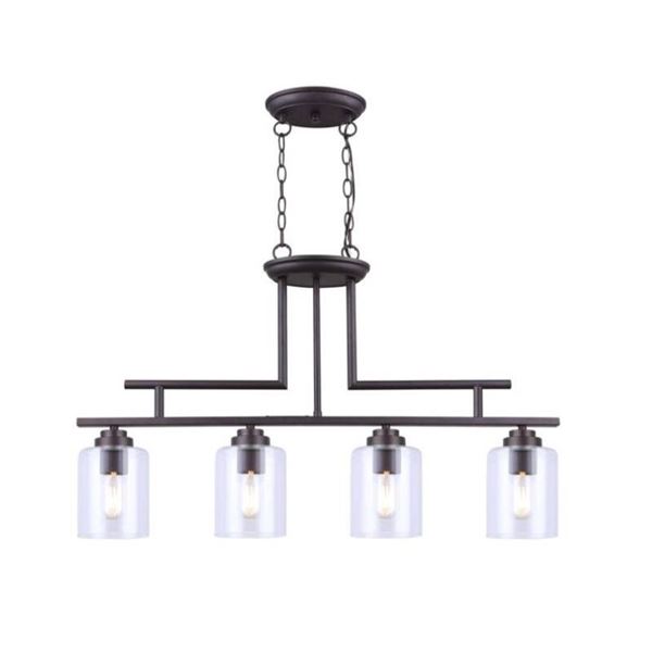 Canarm Montebello 31 ¼-in x 20-in 4-Light Bronze Pendant