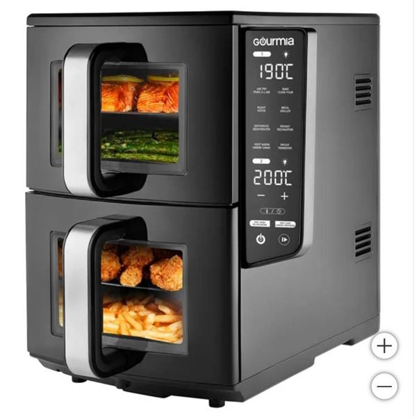 Gourmia 4-Dish Dual Basket Air Fryer With FryForce 360 Technology