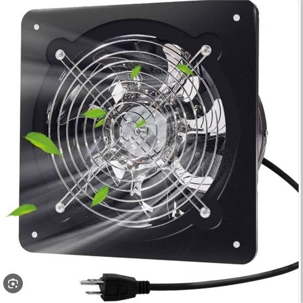 BEVISKkki 8 Inch Exhaust Fan, Black With Plug