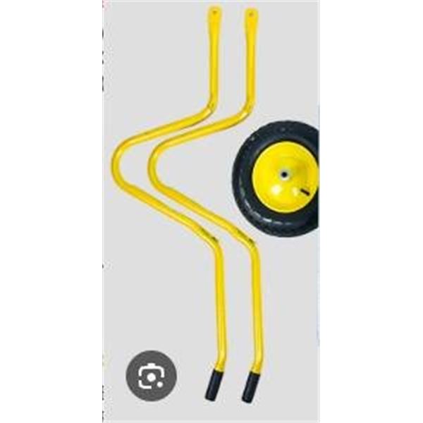 Heavy-Duty Hand Wheel Barrel Frame and Black Wheels – Yellow – No Basin