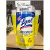 Image 1 : Lysol Advanced Disinfecting Wipes Lemon Scent, 5 Canisters, 110 Wipes Each