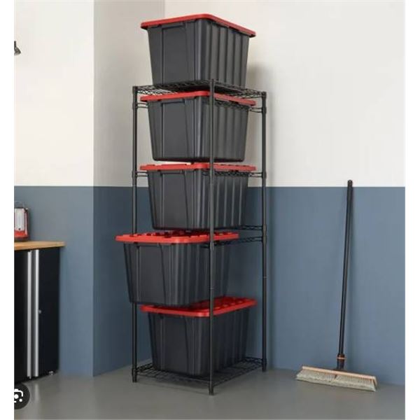 Trinity NSF-Certified 5-Tier Storage Bin Rack – RACK ONLY