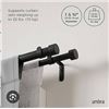 Image 1 : Umbra 2-Pack Black Curtain Rods, Adjustable 107-274 cm (3.51 ft – 8.99 ft)