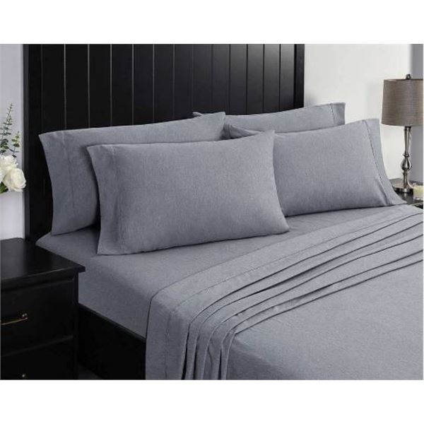 Charisma Queen/Grand Lit 6-Piece Sheet Set in Gray