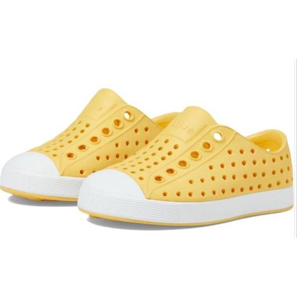 NATIVE Jefferson Kids J3 Shoes in Pineapple Yellow with Shell White Sole
