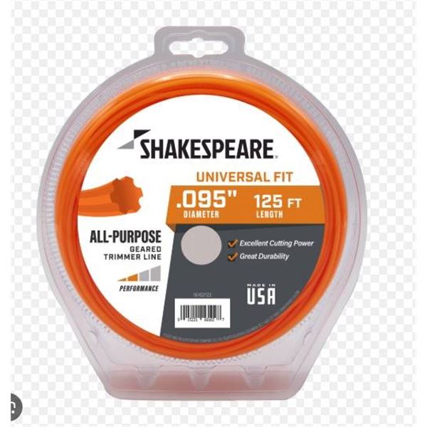3 Shakespeare Universal Fit Trimmer Lines,3x 0.095 in x 125 ft